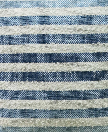 Vibhsa throw pillow fabric 100% cotton ombre textured stripe in blue and cream on Tampa Home & Garden Store