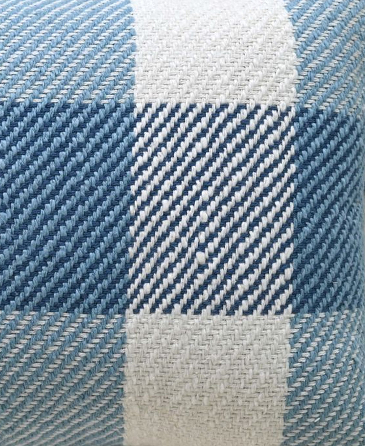 Vibhsa handloom woven textured plaid decorative throw pillow with insert in blue and white on Tampa Home & Garden Store