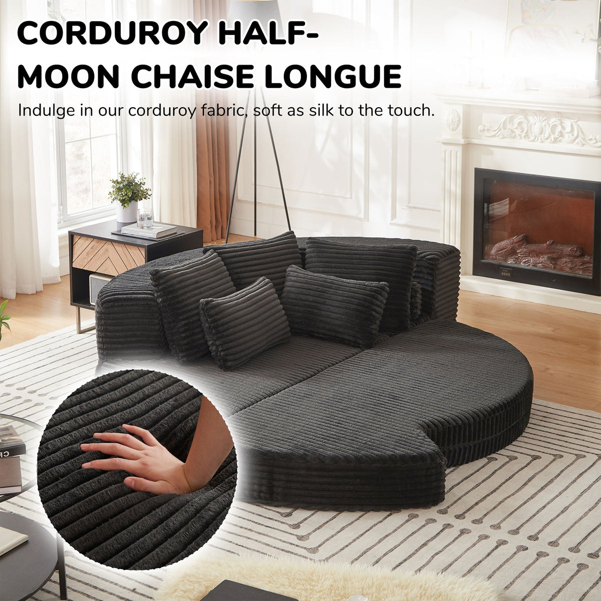 Semi Circular 2 in 1 Sofa Bed with Neck Pillow
