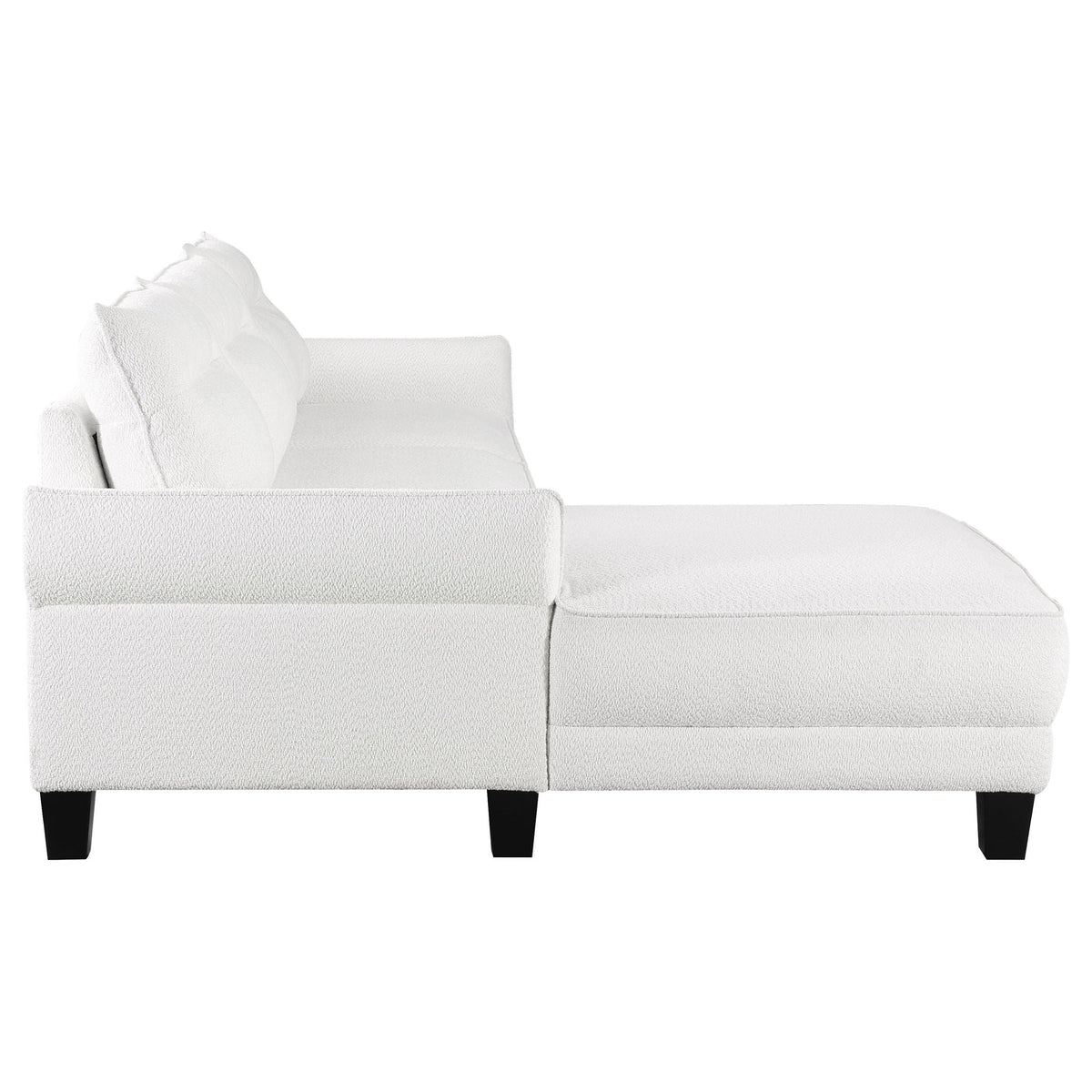 Granholm upholstered curved-arm white sectional sofa with chaise, stationary on Tampa Home & Garden Store