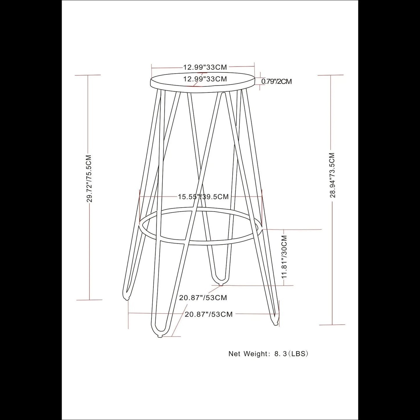 Simeon Multifunctional Metal Stool with Wood Seat