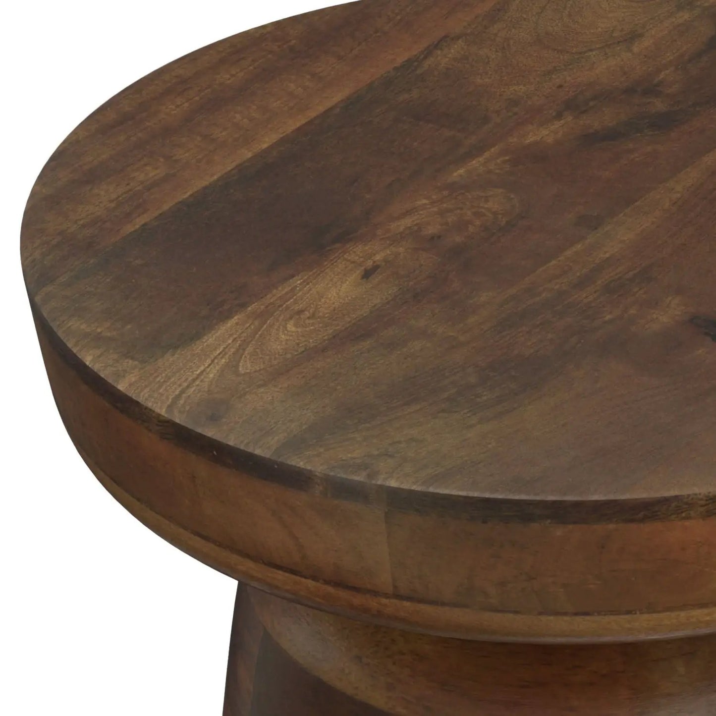 Robbie Handcrafted Round Accent Table top in warm brown wood finish by Unique Piece Furniture on Tampa Home & Garden Store