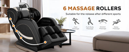 Massage chair recliner by HouseOfZazla with zero gravity and full-body air pressure, black on Tampa Home & Garden Store