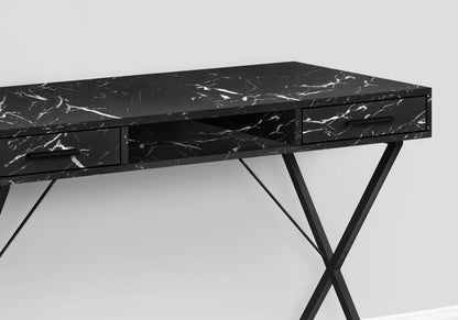 Computer desk black marble-look laminate with drawers and angular legs Unique Piece Furniture on Tampa Home & Garden Store