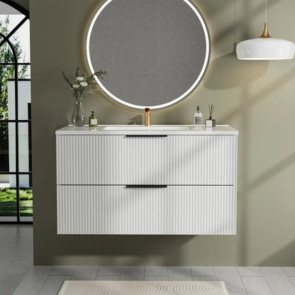 Floating Wall Mounted Vanity Sink and Drawers