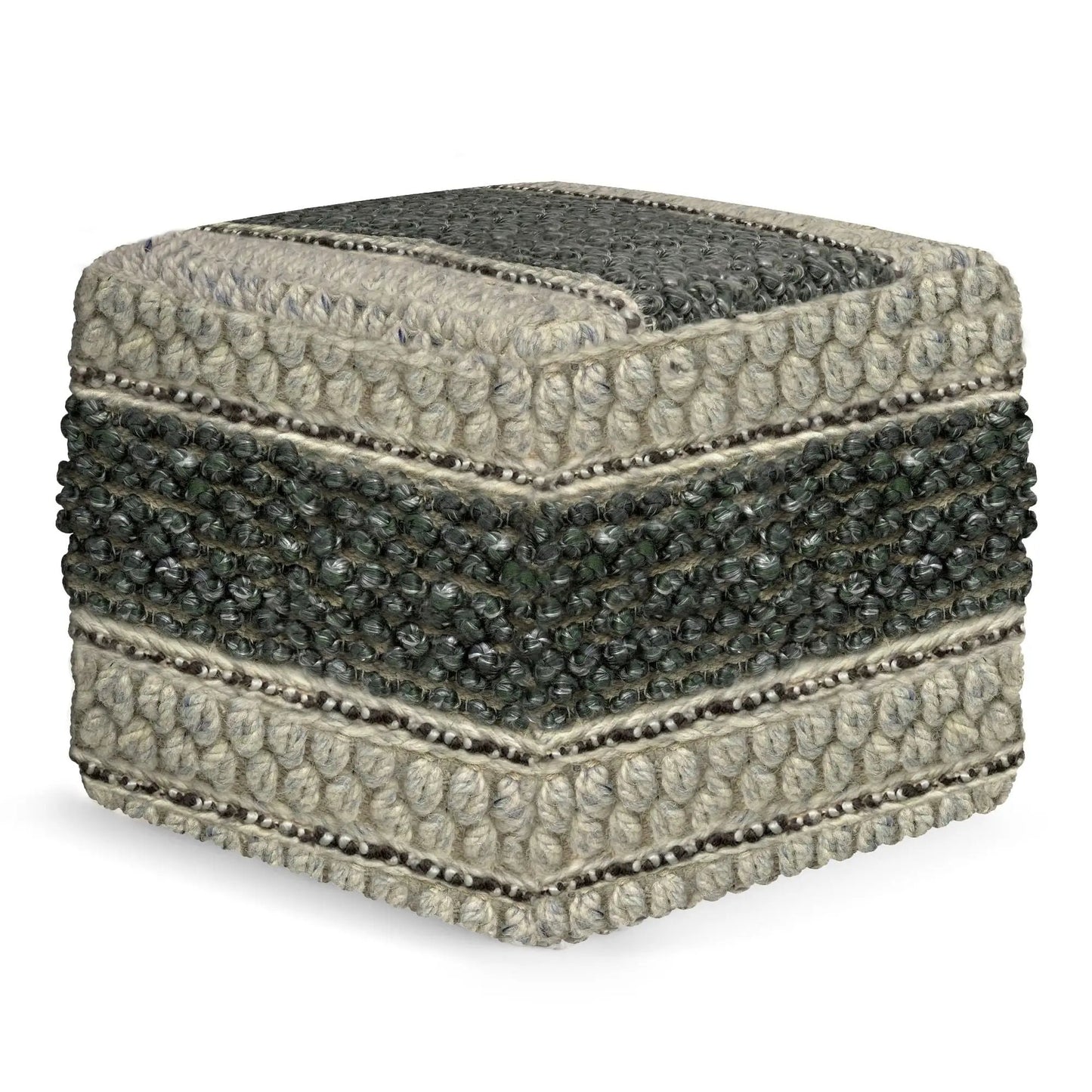 Grady Handcrafted Square Pouf for Living Room