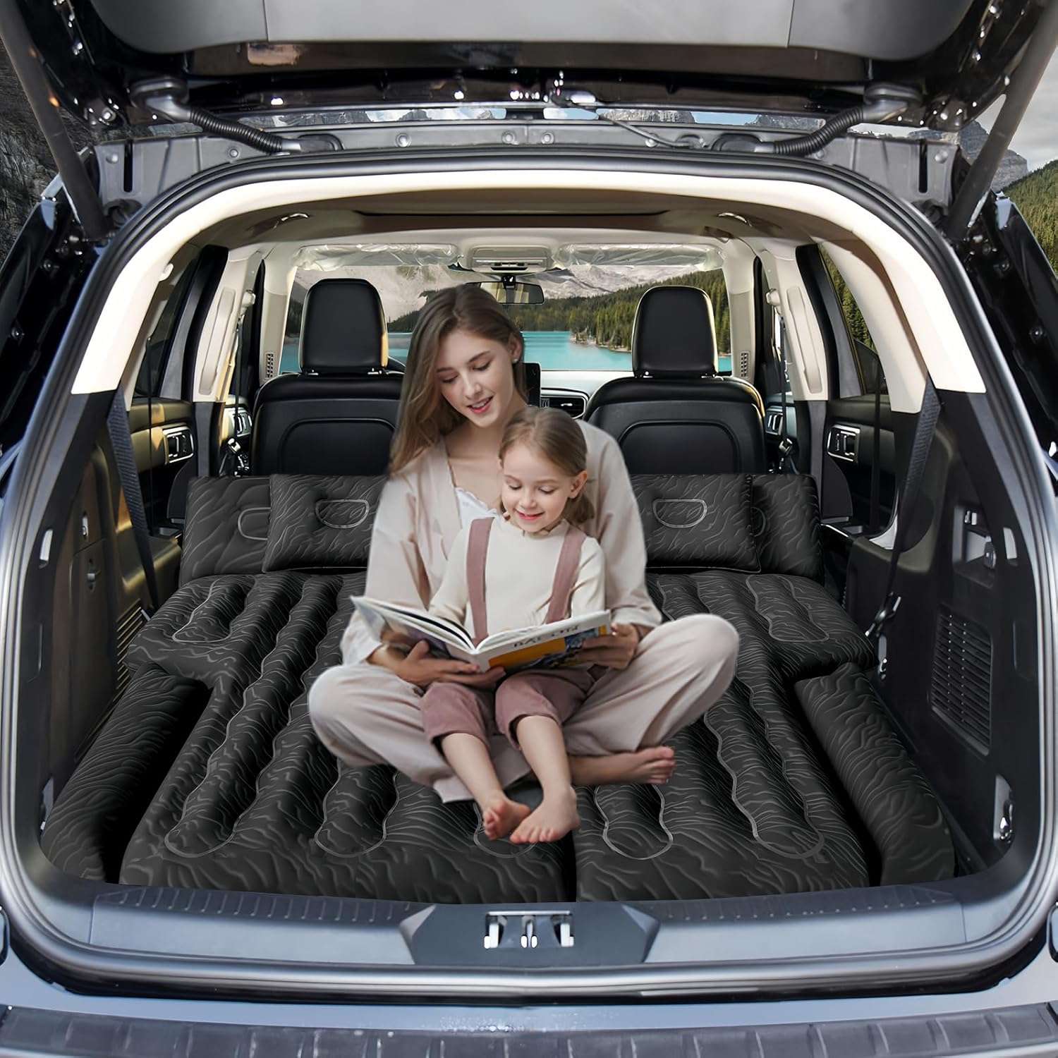 SUV Mattress by Dikasun Outdoor, 63in extended black air mattress with pump and 2 pillows on Tampa Home & Garden Store