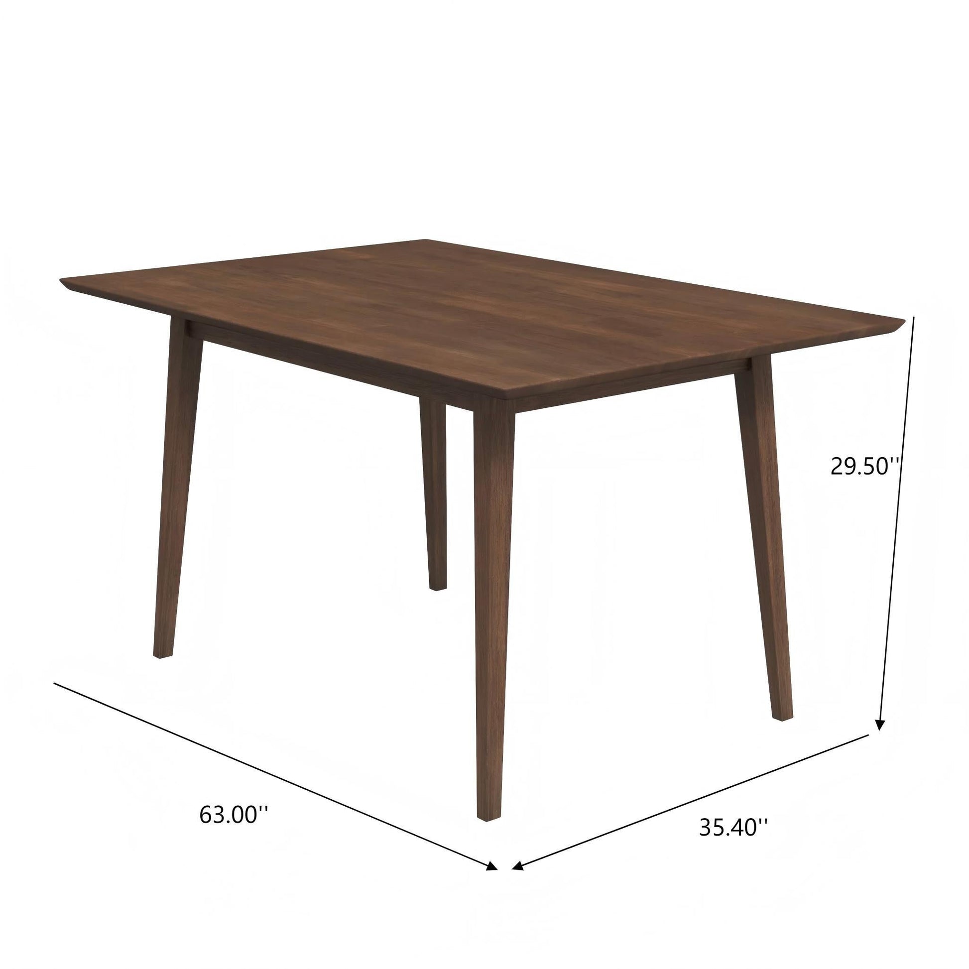 Mary modern rectangular dining table in dark wood with tapered legs by HouseOfZazla on Tampa Home & Garden Store