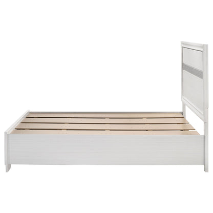 Urbana storage panel bed by HouseOfZazla, white finish, slatted platform frame on Tampa Home & Garden Store