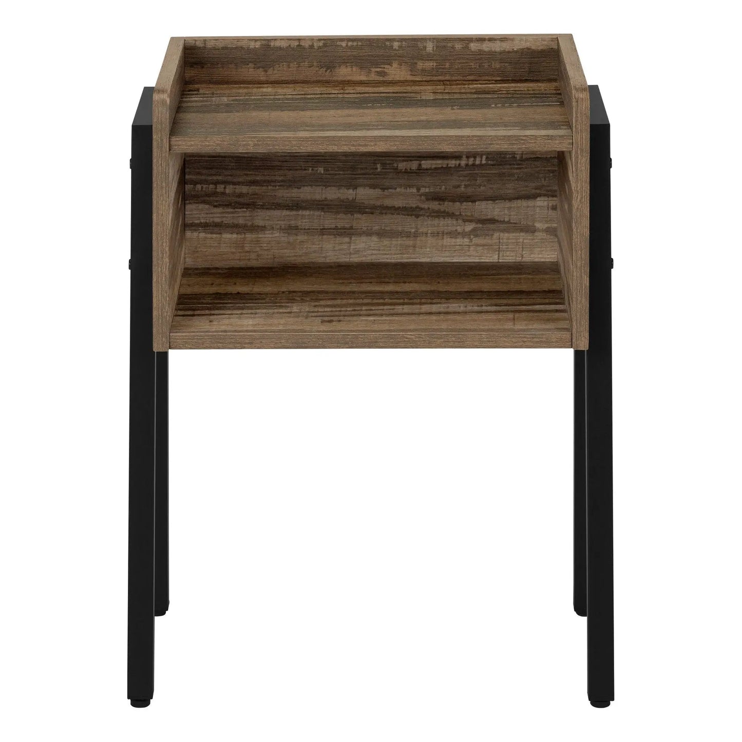 Accent Side Table, Reclaimed Wood Look, 2-Tier