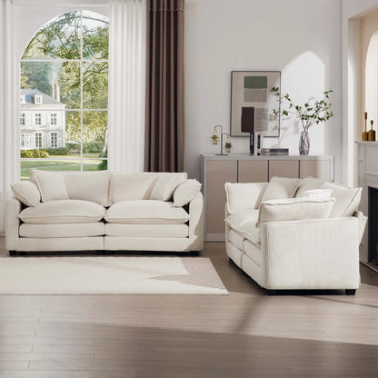 Elegant Sectional Sofa Set with Deep Seats