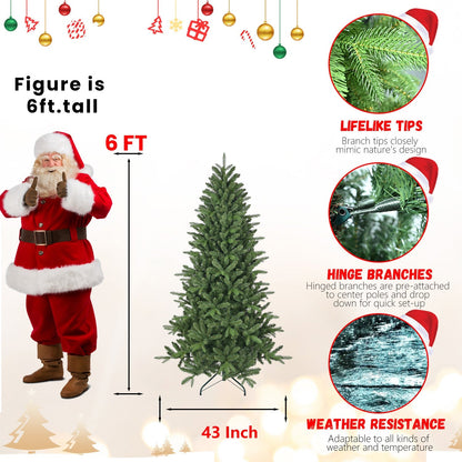6ft artificial Christmas tree with 1168 branch tips, HouseOfZazla, hinged branches on Tampa Home & Garden Store