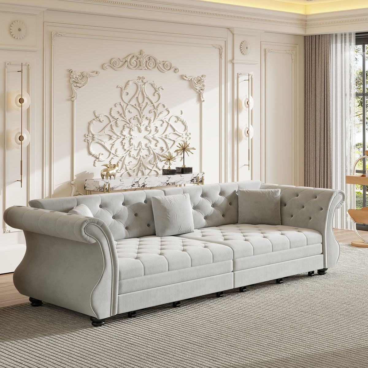 Oversized Chesterfield Sofa and a Pull Out Bed