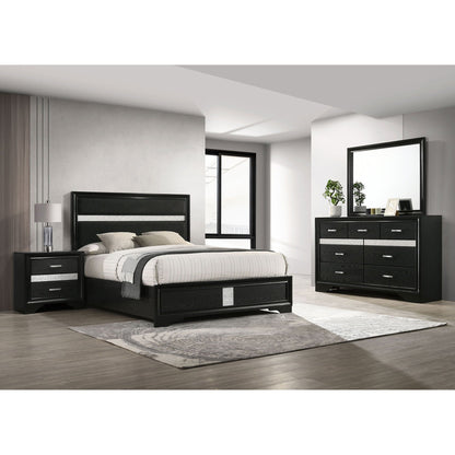 Annie 4 Piece Bedroom Set in dark black wood with silver drawer pulls by HouseOfZazla on Tampa Home & Garden Store