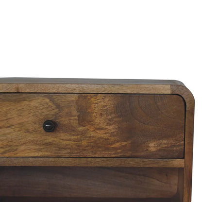Curve Upper Slot Floating Nightstand with Drawer