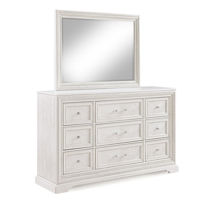 6 Drawer Storage Dresser antique white with ornate framed mirror HouseOfZazla on Tampa Home & Garden Store