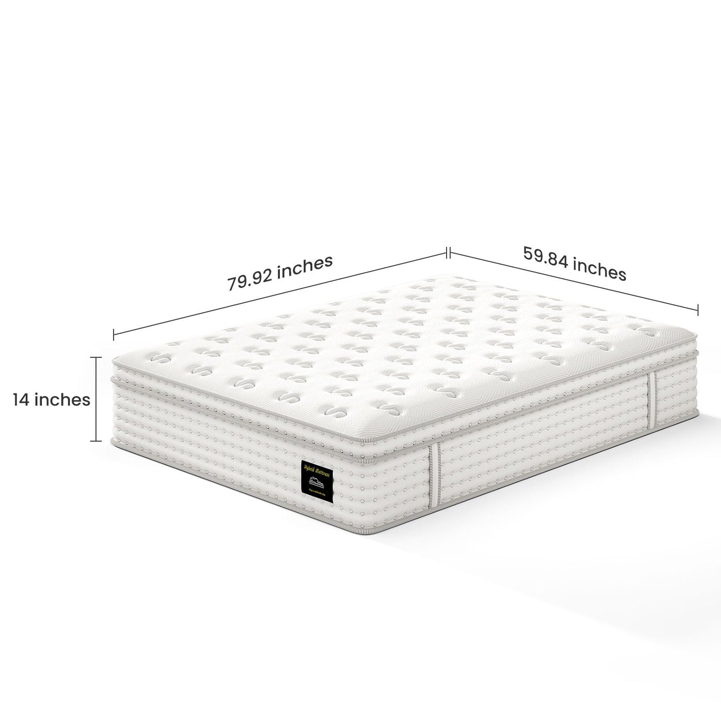 14-inch HouseOfZazla hybrid mattress with memory foam and pocket springs on Tampa Home & Garden Store