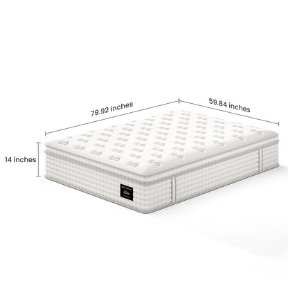 14-inch HouseOfZazla hybrid mattress with memory foam and pocket springs on Tampa Home & Garden Store