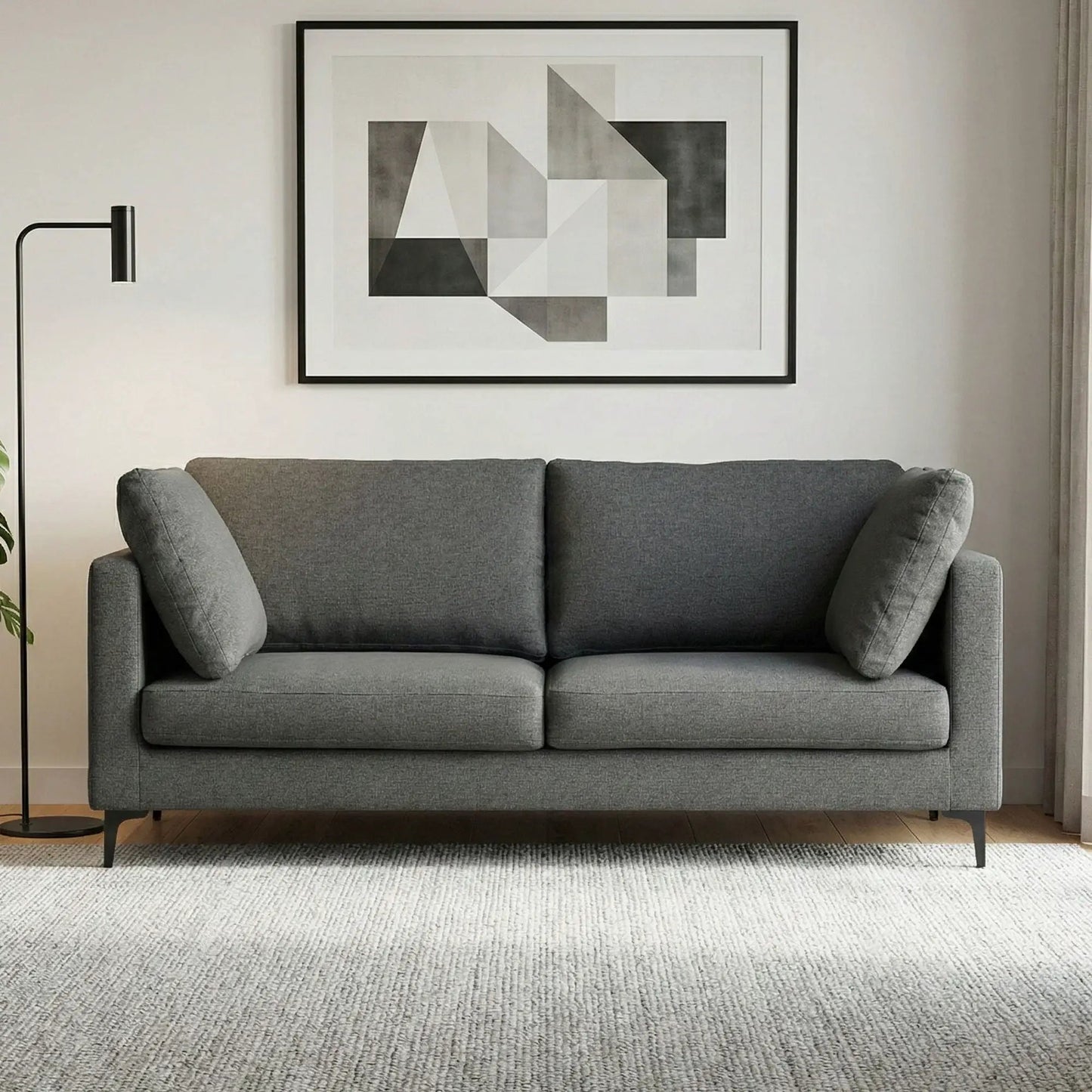Ava - Mid Century Sofa, Upholstered in gray fabric by Unique Piece Furniture, sofa on Tampa Home & Garden Store