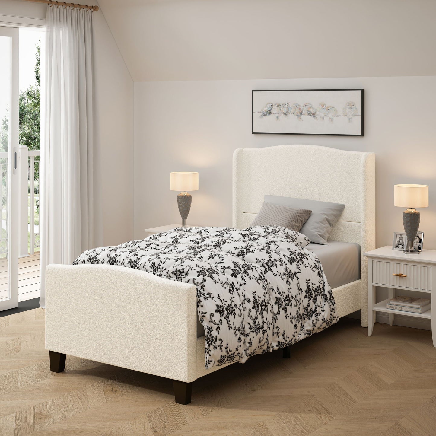 Sturdy Platform Bed Frame and a Padded Headboard