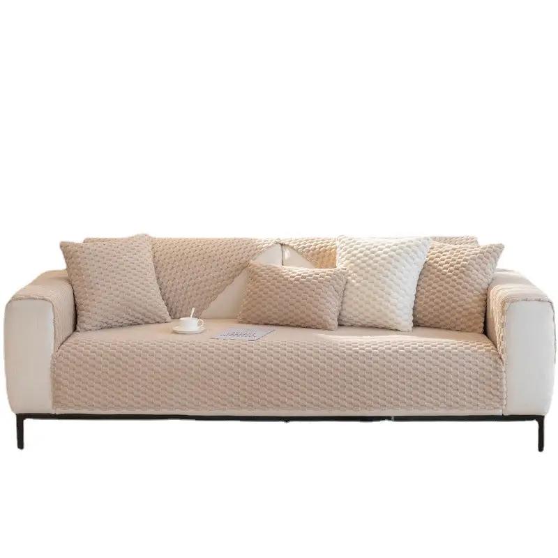 Plush sofa cushion beige quilted fabric non-slip dustproof by FLIPSTYLEZLLC on Tampa Home & Garden Store
