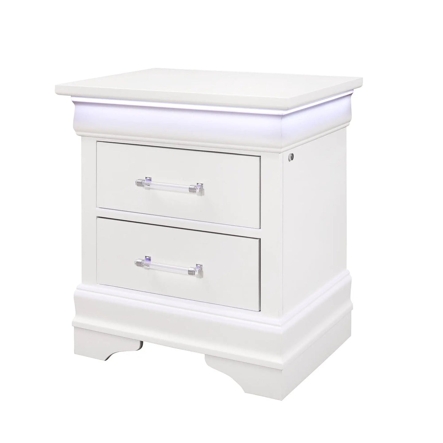 Charlston Elegant Nightstand With LED Lighting