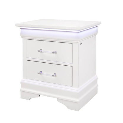 Charlston Elegant Nightstand With LED Lighting