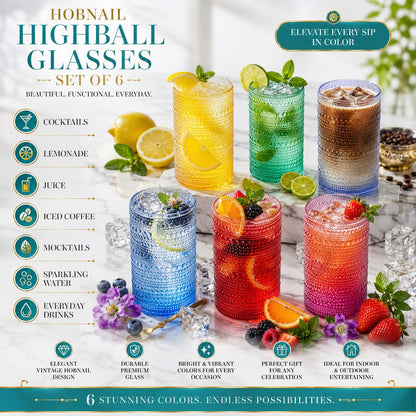 Madrid Acrylic Highball Glasses Set of 6