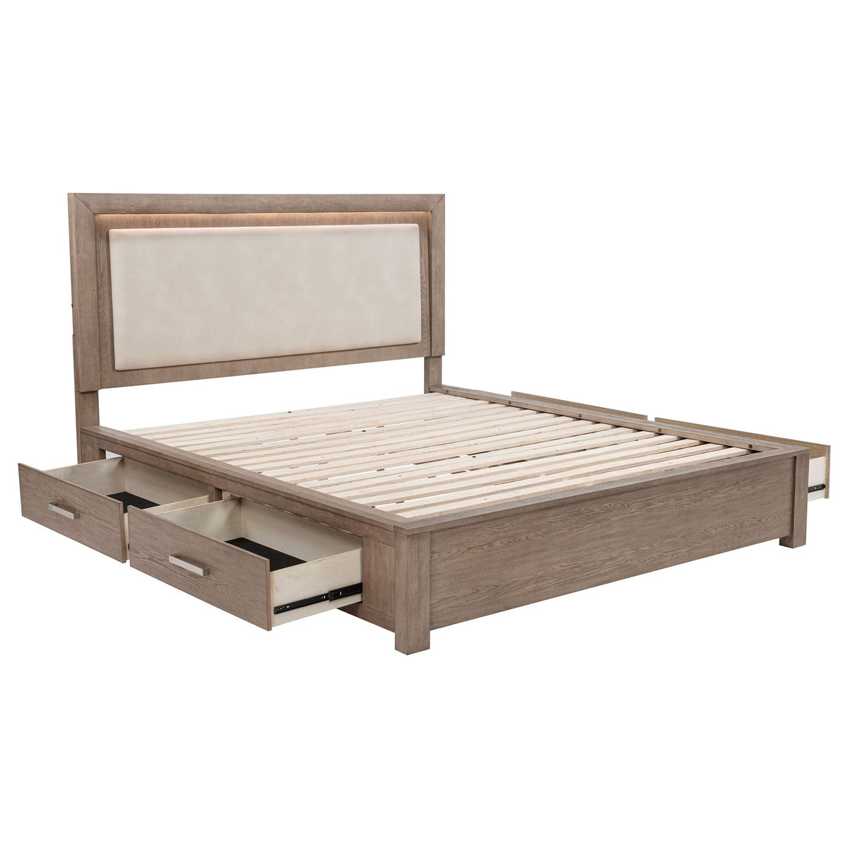 Gibbons Led Storage Bed with Elegant Headboard