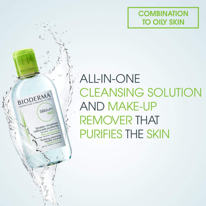 Bioderma Sebium H2O micellar cleanser bottle with green cap for oily skin on Tampa Home & Garden Store