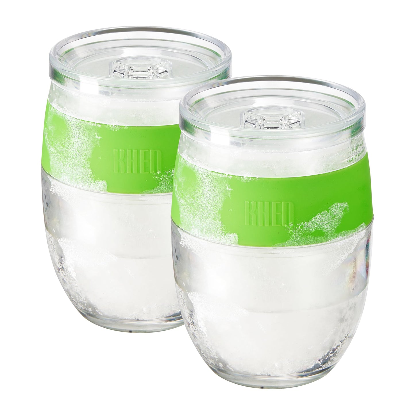 Stemless Acrylic Wine Glasses Set Of Two Green