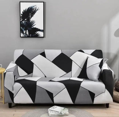 Sofa cover dustproof leather with geometric black gray white pattern by FLIPSTYLEZLLC on Tampa Home & Garden Store
