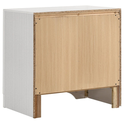 Corbin Glittering Bedroom Set, 4-Piece wood and white MDF with glitter trim HouseOfZazla on Tampa Home & Garden Store
