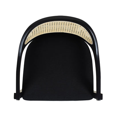 Mid-Century Cane-Back Counter Stool, black frame with tan cane barrel back by HouseOfZazla on Tampa Home & Garden Store