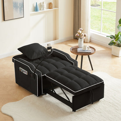 Modern 3 in 1 Convertible Sofa and Chair Bed Set