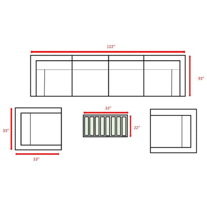 Outdoor Sofa Seating Group with Cushions