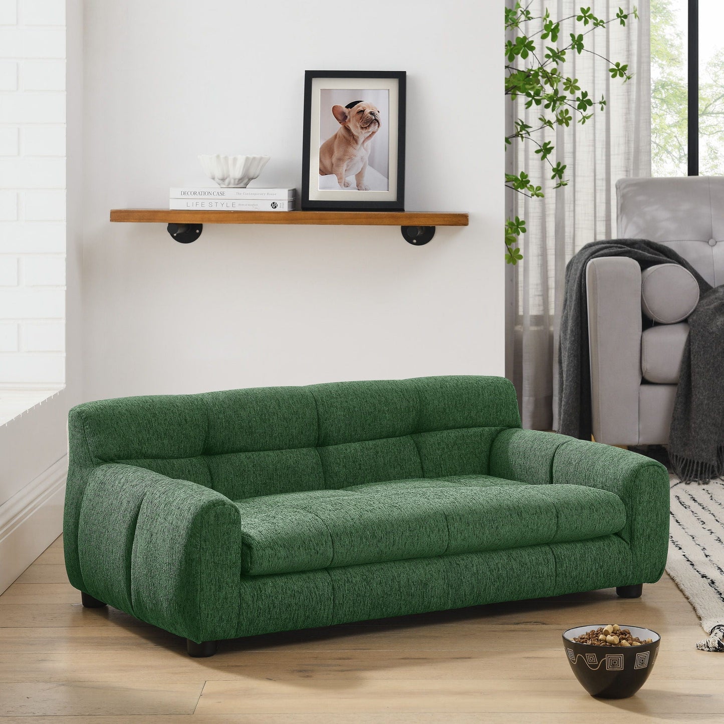 Modern Pet Sofa With Backrest And Armrests green upholstered dog bed for living room on Tampa Home & Garden Store