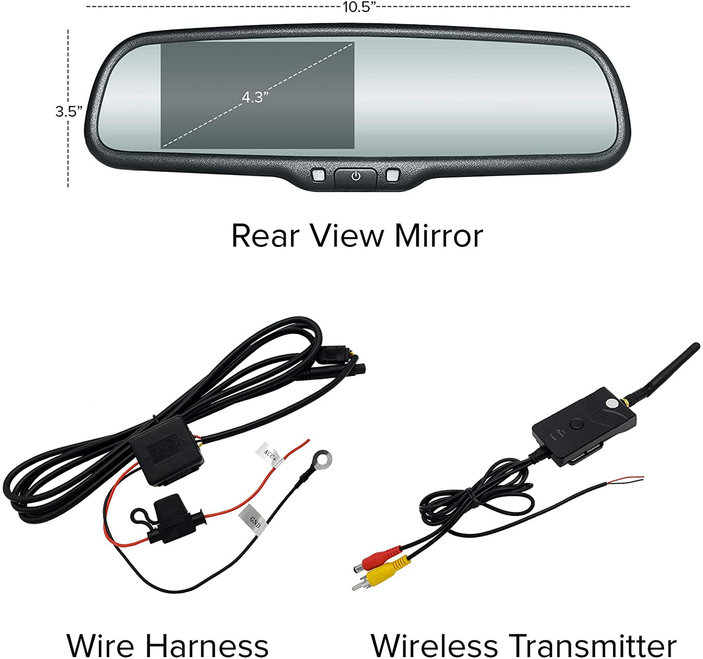 Master Tailgaters 10.5 in rear view mirror with 4.3 in LCD and wireless transmitter kit on Tampa Home & Garden Store