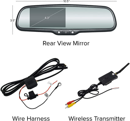 Master Tailgaters 10.5 in rear view mirror with 4.3 in LCD and wireless transmitter kit on Tampa Home & Garden Store