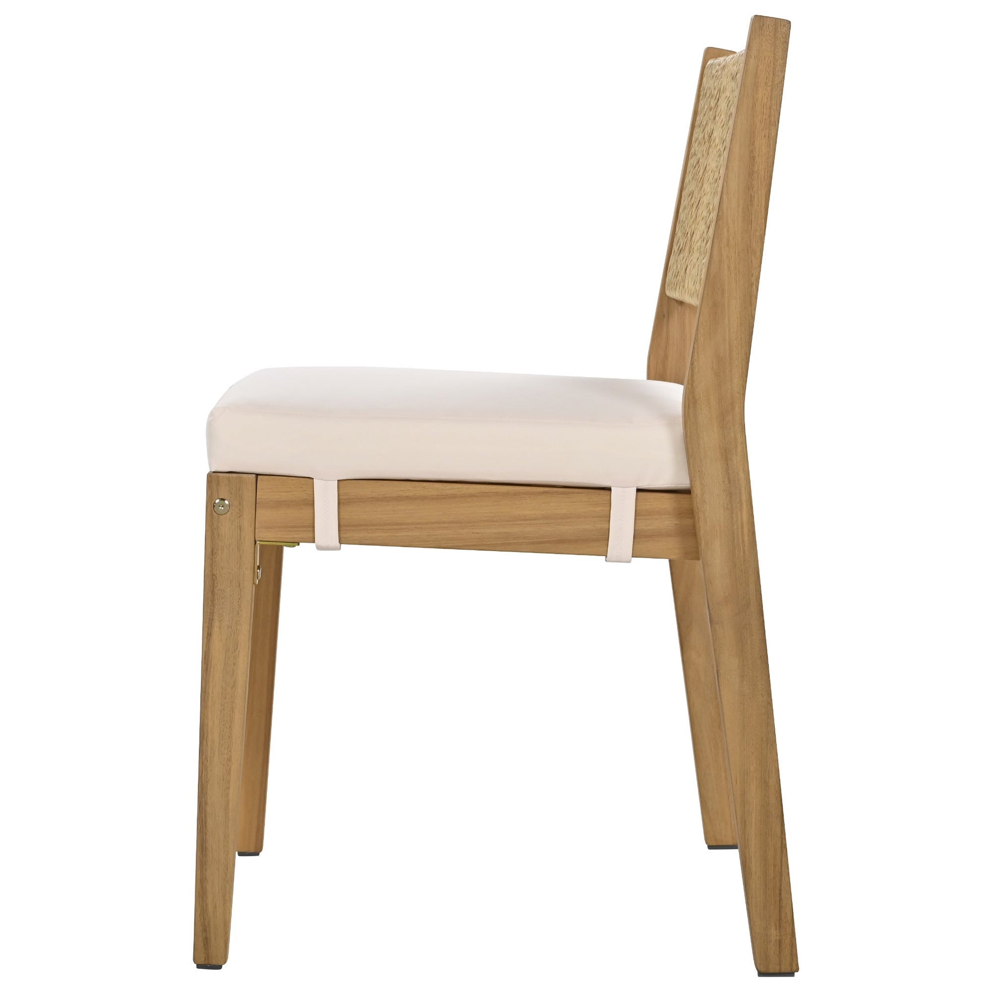 U_Style outdoor acacia wood dining chair set of 2 with white cushioned seats HouseOfZazla on Tampa Home & Garden Store