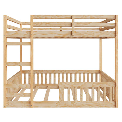 Bunk bed by HouseOfZazla with ladder and guard rails in natural pine on Tampa Home & Garden Store