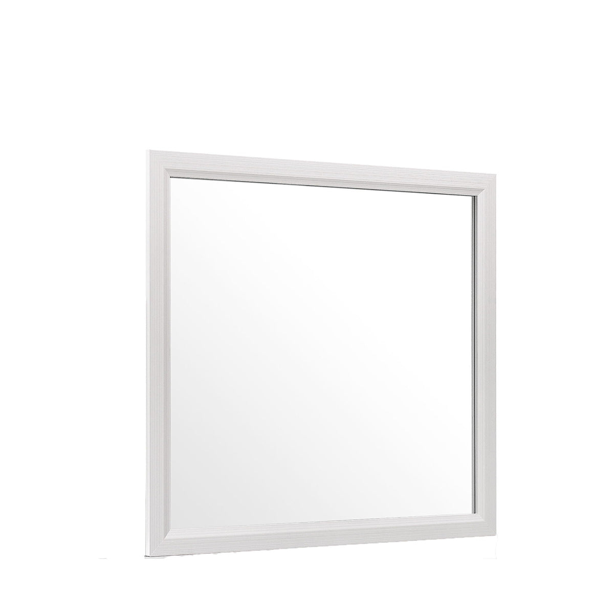 Mirage Mirror with Wood Trim in white gray, rectangular wall mirror by HouseOfZazla on Tampa Home & Garden Store