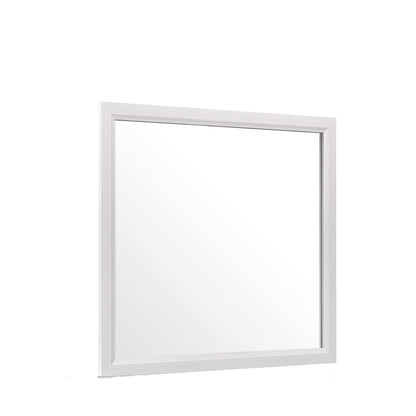 Mirage Mirror with Wood Trim in white gray, rectangular wall mirror by HouseOfZazla on Tampa Home & Garden Store