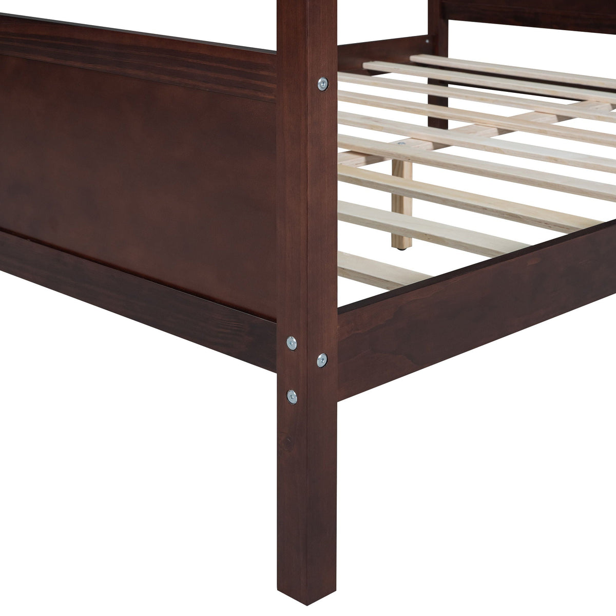 Modern Canopy Platform Bed and Wooden Headboard