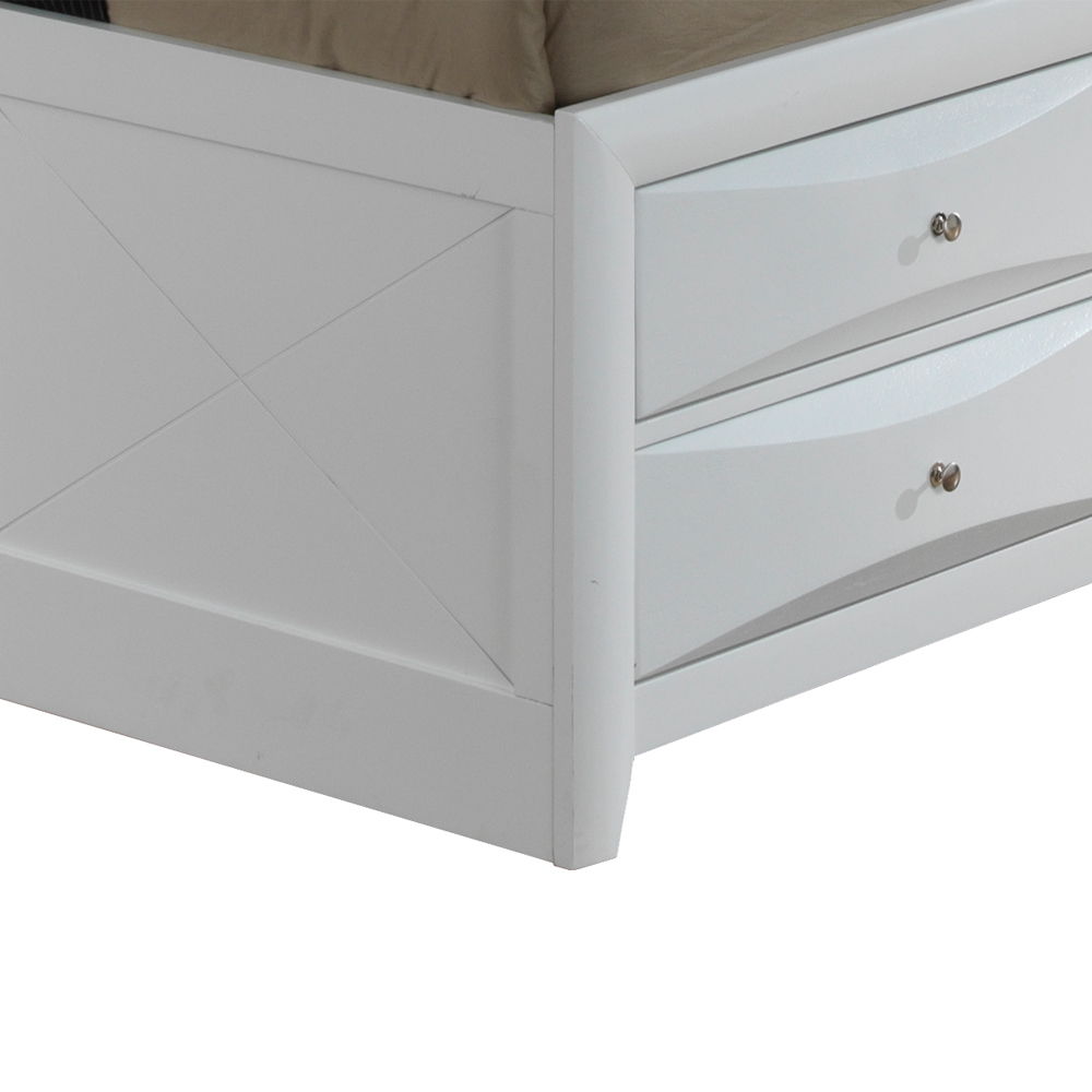Storage bed white finish with 2 curved-front drawers HouseOfZazla on Tampa Home & Garden Store