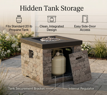 32 Inch Outdoor Propane Fire Pit Table for Patio