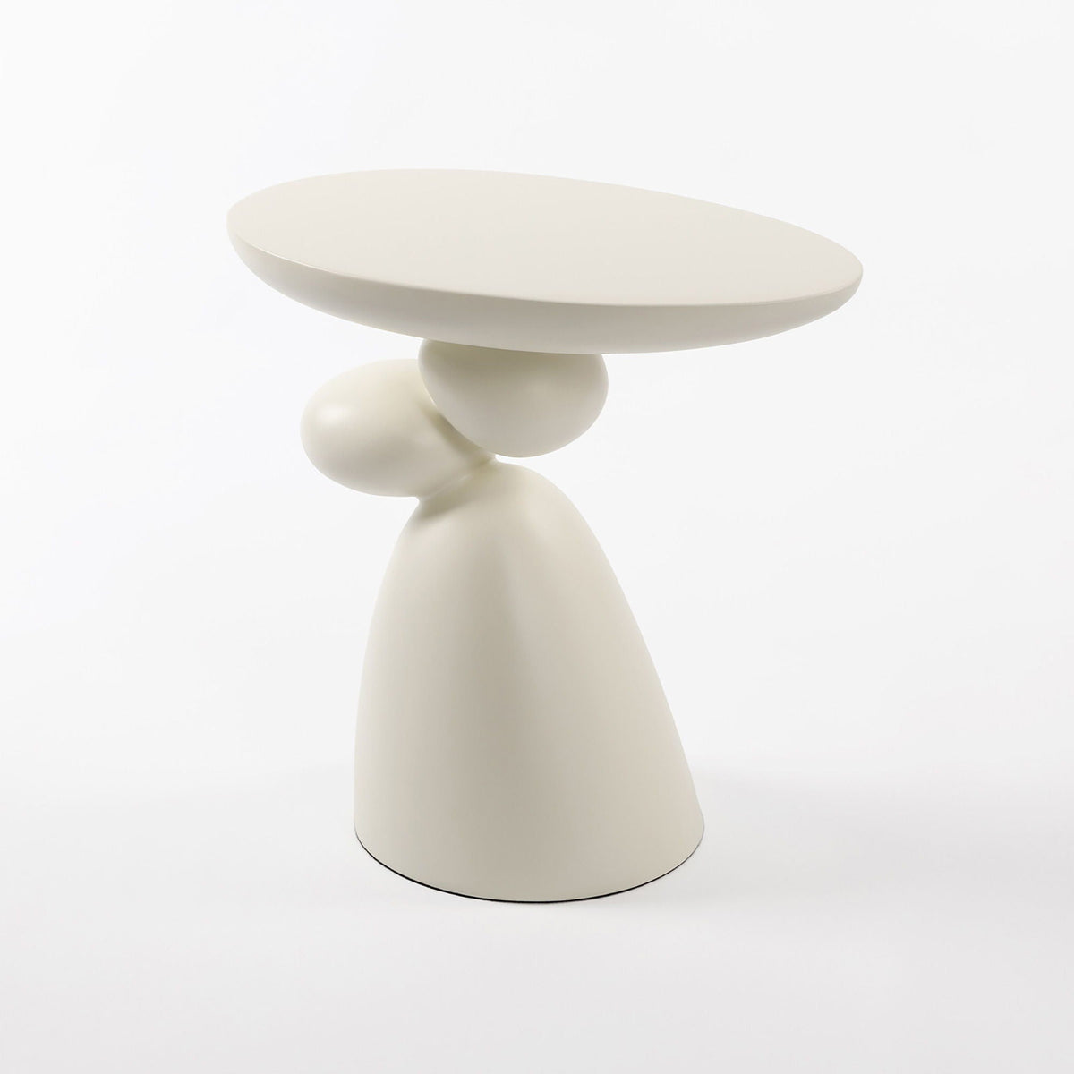 Lucky Stone Shaped Table with Sculptural Base white end table on Tampa Home & Garden Store
