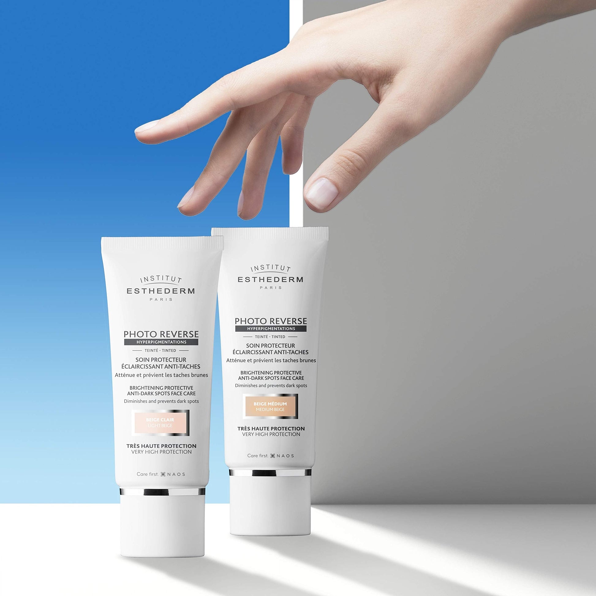Esthederm Photo Reverse tinted sunscreen tubes (2) medium beige 50ml anti-dark spots protection on Tampa Home & Garden Store