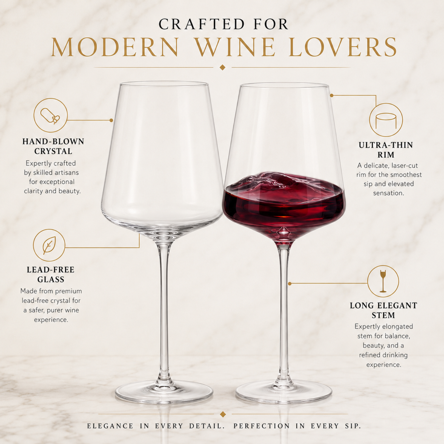 Classica Stemmed Red Wine Glass Set of Four