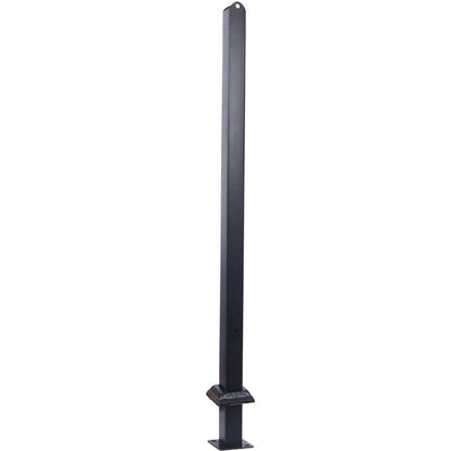Wrought iron outdoor stair handrail post in black with baseplate for mounting on Tampa Home & Garden Store